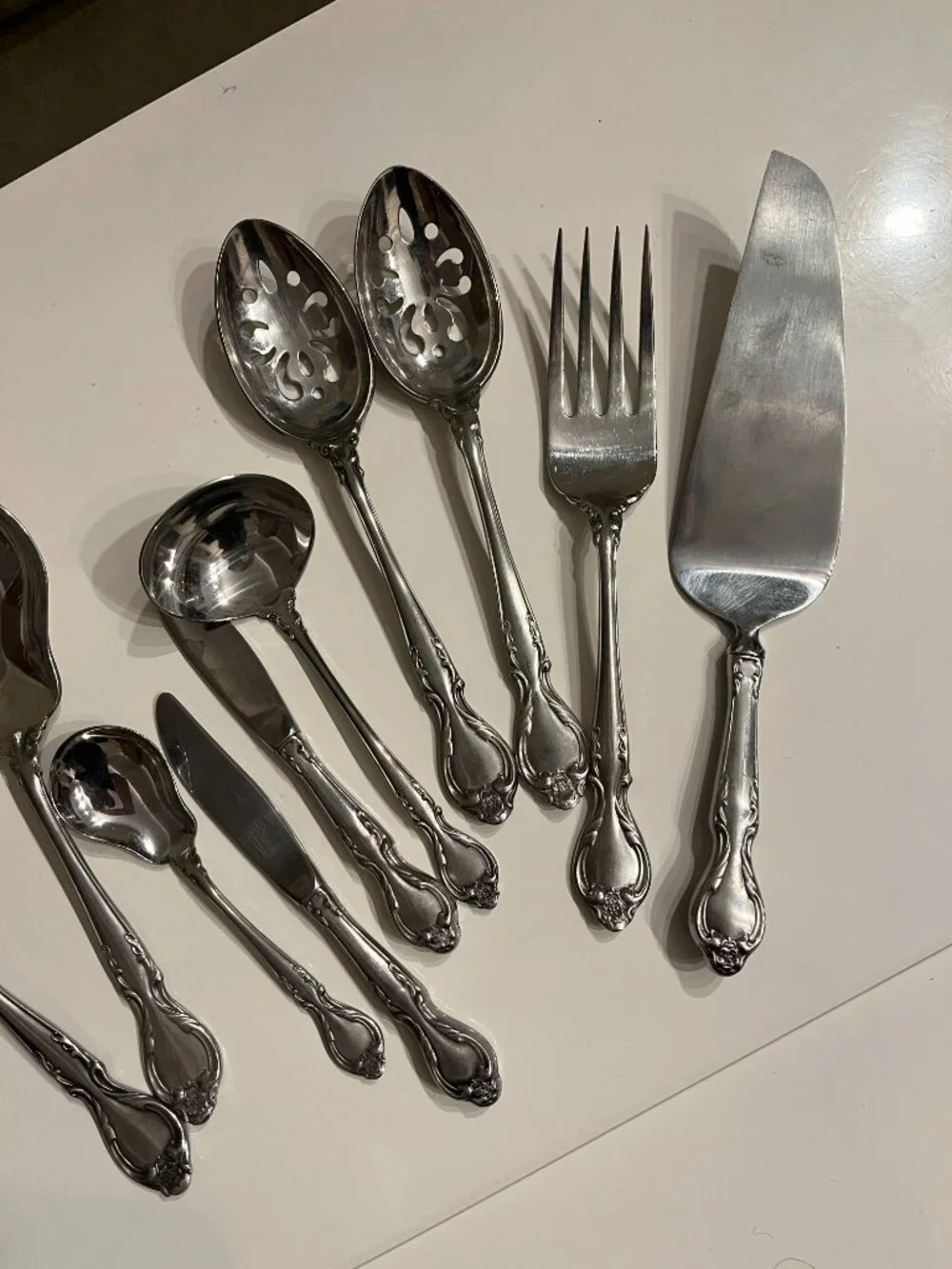 Lyon International Queens Fancy Stainless Serving Pieces Hostess Lot - 12 pieces